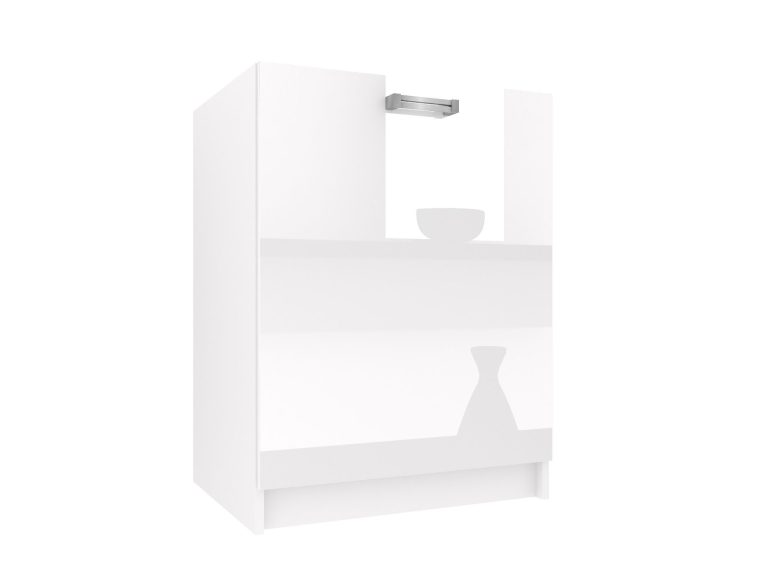 Mobile da cucina Belini con lavello 60 cm bianco lucido senza piano di lavoro Produttore INF SDZ60/0/WT/W/0/D