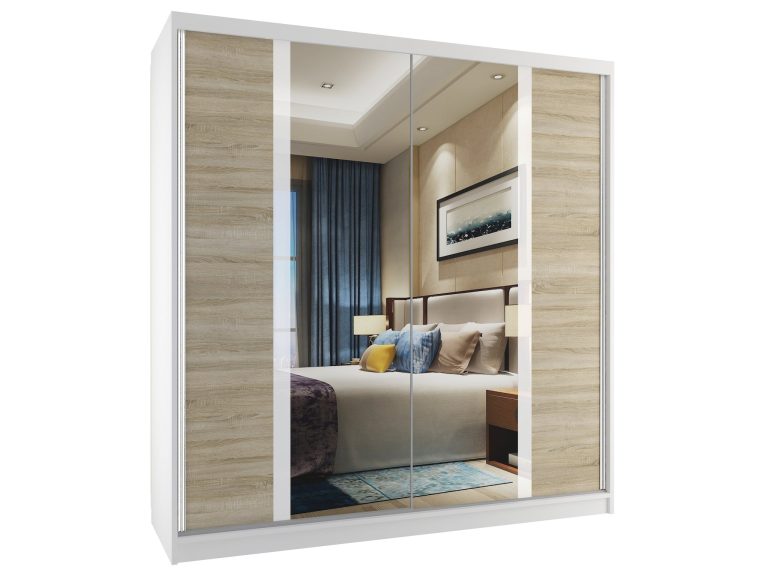 Armadio scorrevole 158 cm con specchio rovere rovere wotan rovere sonoma Produttore MV SZP3/2/W/DS/W/HI