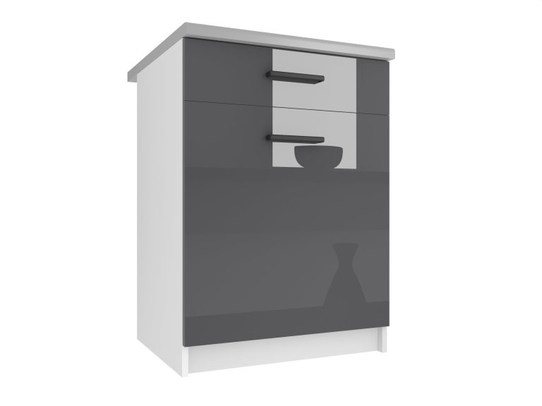 Mobile da cucina Belini inferiore con cassetti 60 cm grigio lucido senza piano di lavoro Produttore INF SDSZ1-60/0/WT/S/BB/B1
