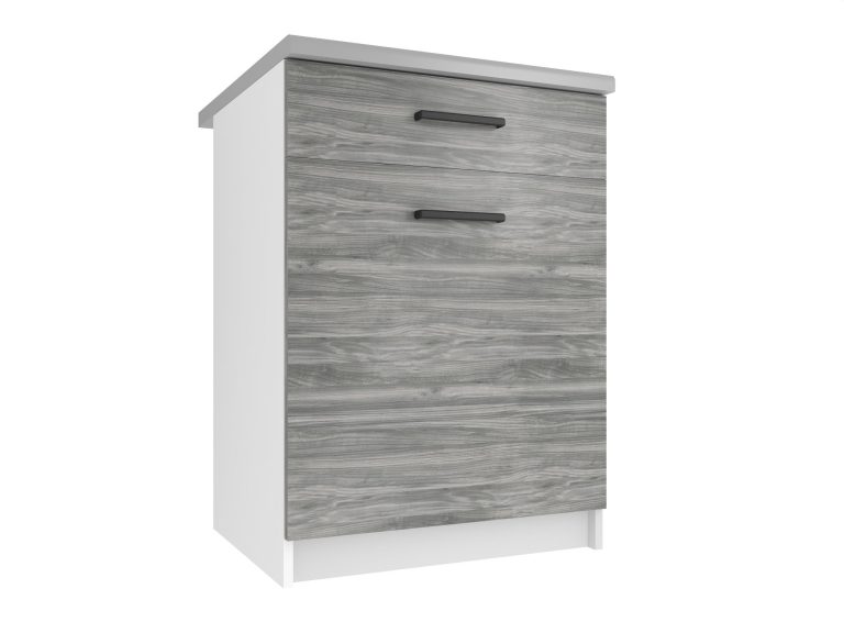 Mobile da cucina Belini inferiore con cassetti 60 cm grigio antracite Glamour Wood con piano di lavoro Produttore TOR SDSZ1-60/0/WT/GW/0/B1
