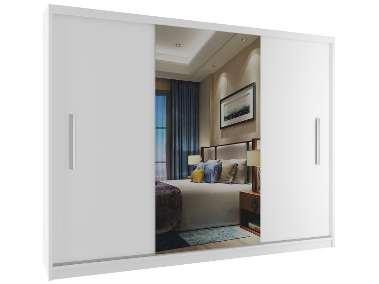 Armadio scorrevole 232 cm con specchio bianco opaco Produttore ME SZP4/2/1W/2W1L/0/AL