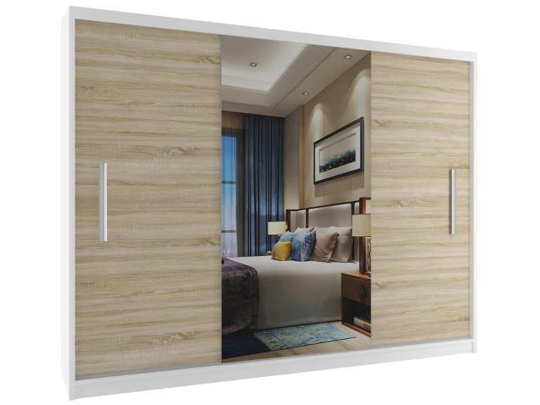 Armadio scorrevole 232 cm con specchio rovere rovere wotan rovere sonoma Produttore ME SZP4/2/1W/2DS1L/0/AL