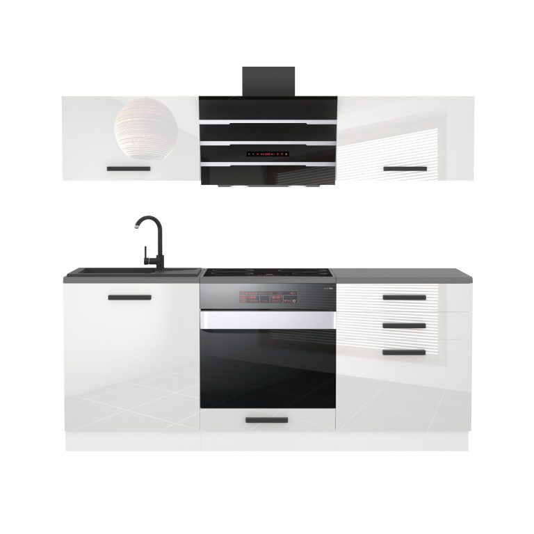 Belini Cucina Premium 180 cm bianco lucido senza piano di lavoro INF SOPHIA/0/WT/W/0/B1