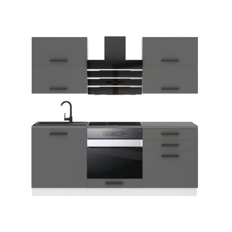 Belini Cucina Premium 180 cm grigio opaco senza piano di lavoro EMILY Produttore TOR EMILY/0/WT/SR/0/B1