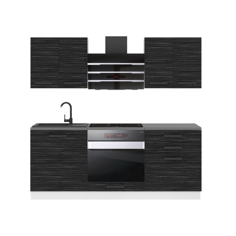 Belini Cucina Premium 180 cm royal ebony con piano di lavoro MARY Produttore TOR MARY/0/WT/HK/B/B1