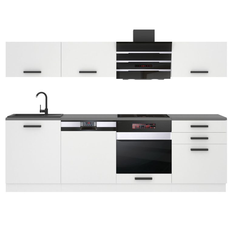 Belini Cucina Premium 240 cm bianco opaco senza piano di lavoro LINDA Produttore TOR LINDA/0/WT/WT/0/B1