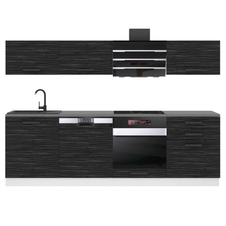 Belini Cucina Premium 240 cm royal ebony senza piano di lavoro LINDA Produttore TOR LINDA/0/WT/HK/0/B1