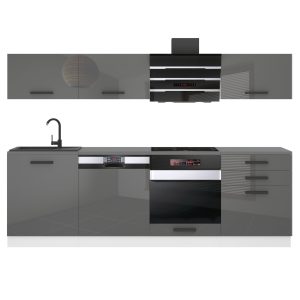 Belini Cucina Premium 240 cm grigio lucido con piano di lavoro LINDA Produttore