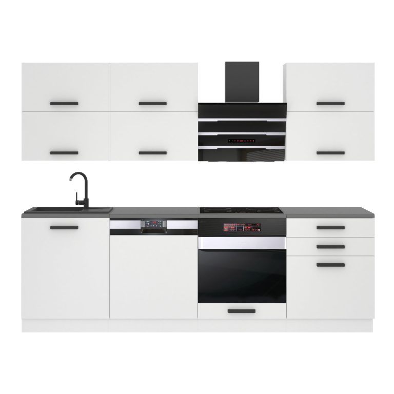 Belini Cucina Premium 240 cm bianco opaco senza piano di lavoro MADISON Produttore TOR MADISON/0/WT/WT/0/B1