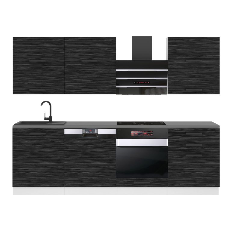 Belini Cucina Premium 240 cm royal ebony con piano di lavoro MADISON Produttore TOR MADISON/0/WT/HK/B/B1