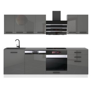 Belini Cucina Premium 240 cm grigio lucido senza piano di lavoro SUSAN Produttore