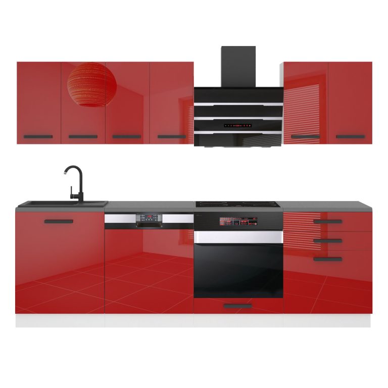 Belini Cucina Premium 240 cm rosso lucido senza piano di lavoro SUSAN Produttore INF SUSAN/0/WT/R/0/B1