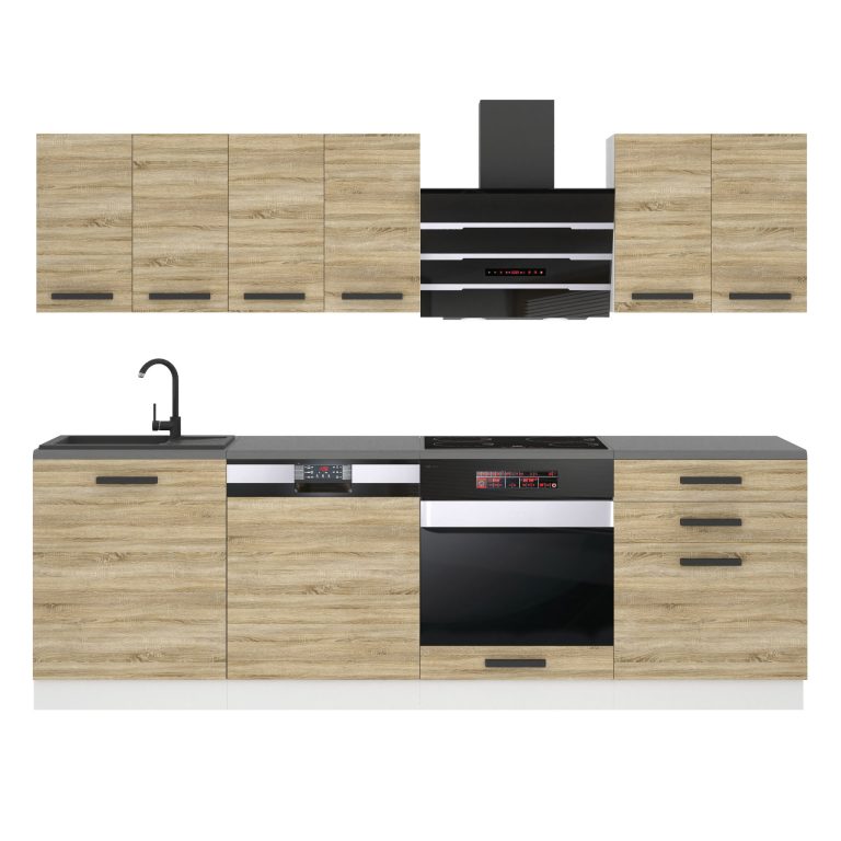 Belini Cucina Premium 240 cm rovere Sonoma con piano di lavoro SUSAN Produttore TOR SUSAN/0/WT/DS/B/B1