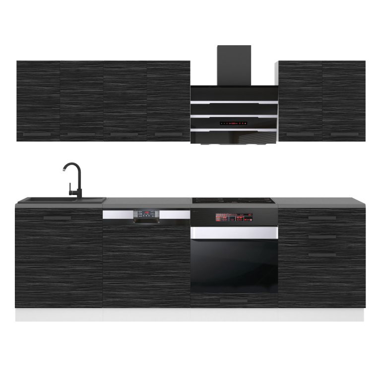 Belini Cucina Premium 240 cm royal ebony con piano di lavoro SUSAN Produttore TOR SUSAN/0/WT/HK/B/B1