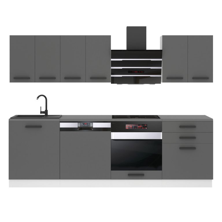 Belini Cucina Premium 240 cm grigio opaco con piano di lavoro SUSAN Produttore TOR SUSAN/0/WT/SR/B/B1