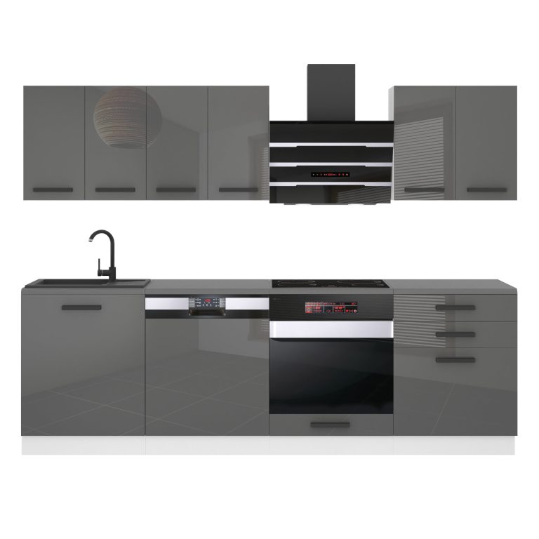 Belini Cucina Premium 240 cm grigio lucido con piano di lavoro SUSAN Produttore INF SUSAN/0/WT/S/B/B1