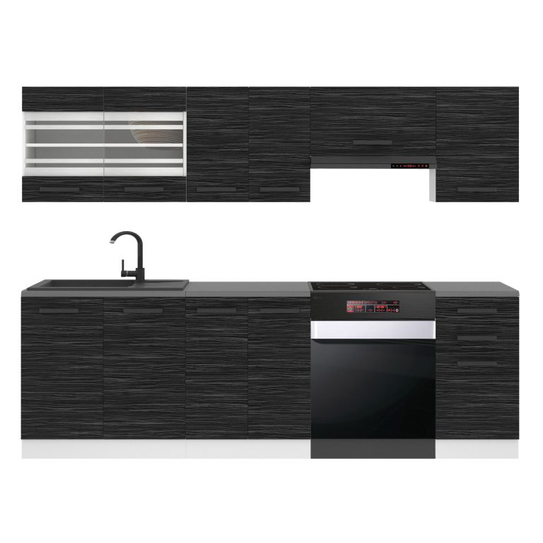 Belini Cucina Premium 240 cm royal ebony senza piano di lavoro LILY Produttore TOR LILY/0/WT/HK/0/B1