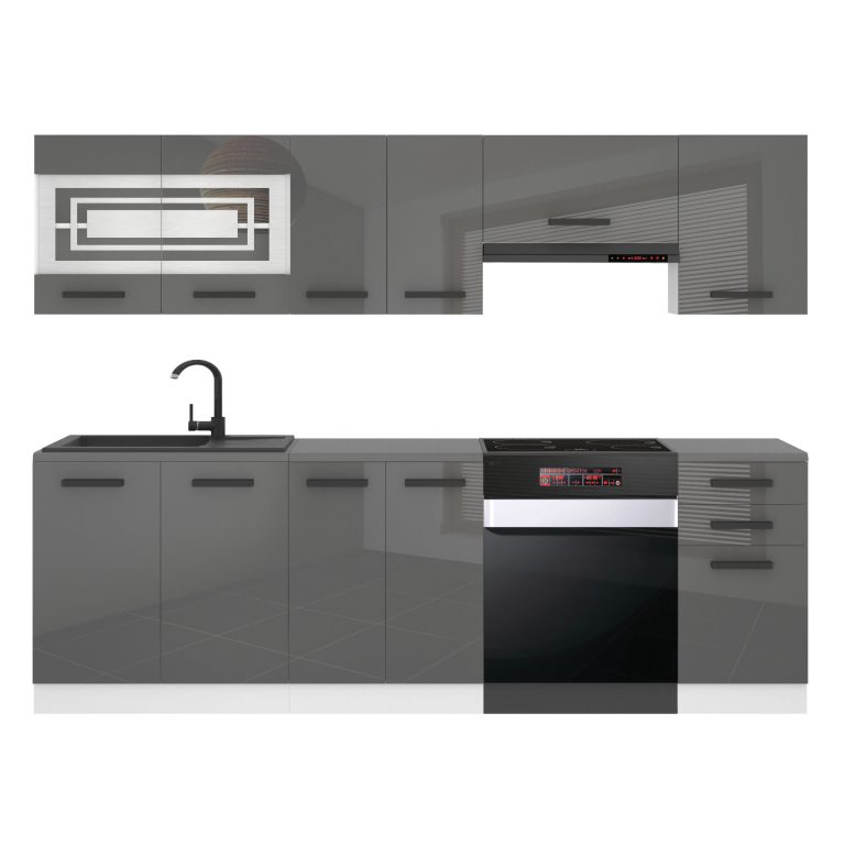 Belini Cucina Premium 240 cm grigio lucido senza piano di lavoro LILY Produttore INF LILY/0/WT/S/0/B1
