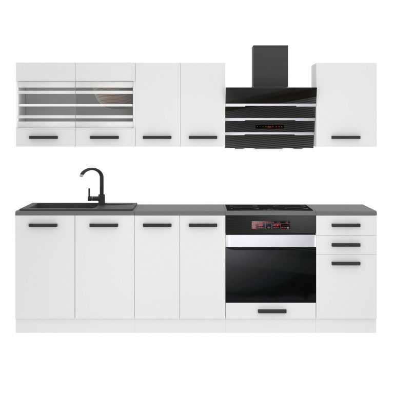 Belini Cucina Premium 240 cm bianco opaco senza piano di lavoro MARGARET Produttore TOR MARGARET/0/WT/WT/0/B1
