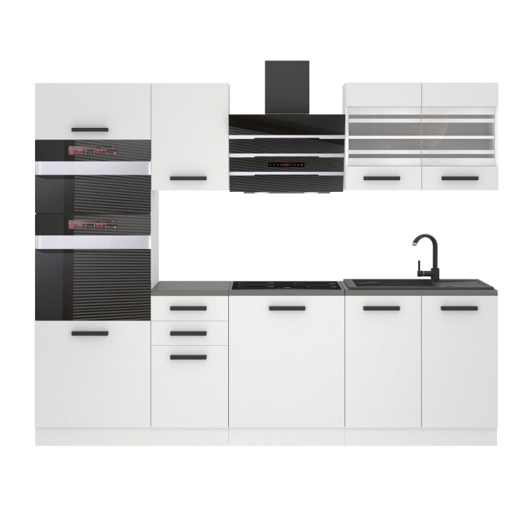 Belini Cucina Premium 240 cm bianco opaco senza piano di lavoro TRACY Produttore TOR TRACY/0/WT/WT/0/B1