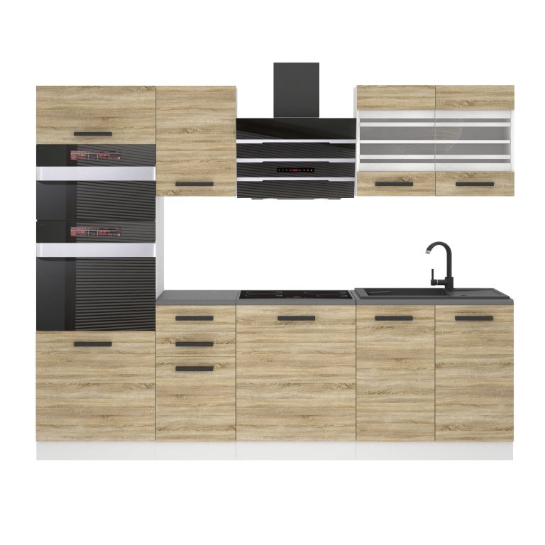 Belini Cucina Premium 240 cm rovere Sonoma senza piano di lavoro TRACY Produttore TOR TRACY/0/WT/DS/0/B1