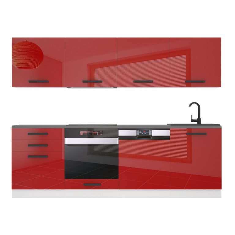 Belini Cucina Premium 240 cm rosso lucido senza piano di lavoro ALICE Produttore  INF ALICE/0/WT/R/0/B1