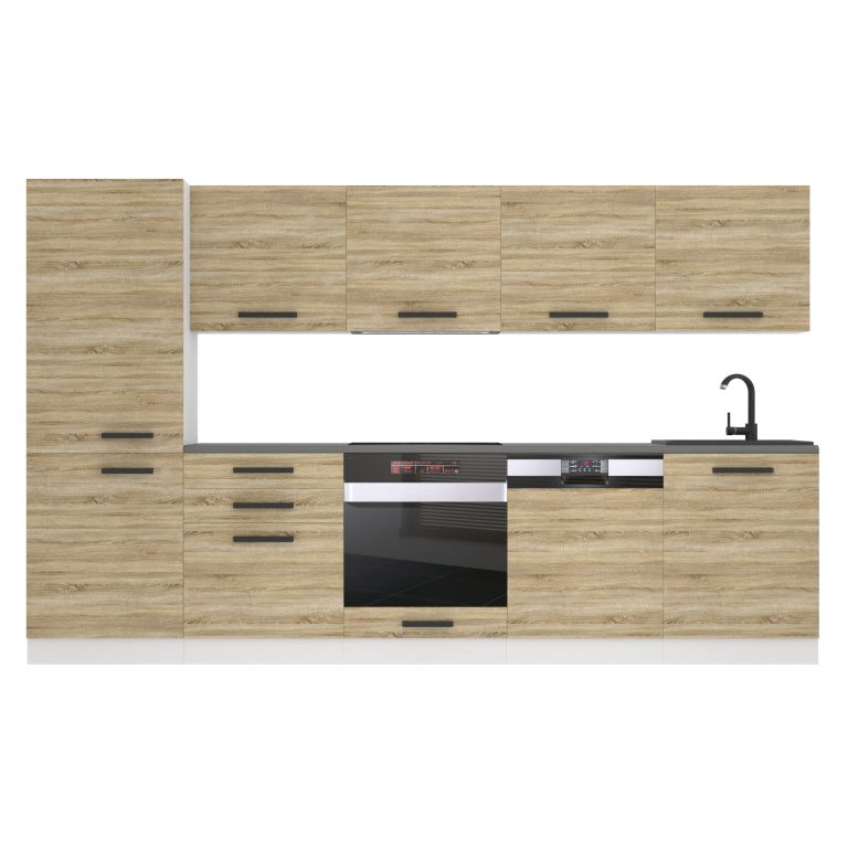 Belini Cucina Premium 300 cm rovere Sonoma senza piano di lavoro ROSE Produttore TOR ROSE/0/WT/DS/0/B1