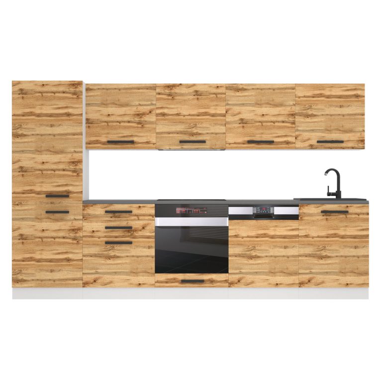 Belini Mobile da cucina Premium 300 cm rovere Wotan senza piano di lavoro ROSE Produttore TOR ROSE/0/WT/DW/0/B1