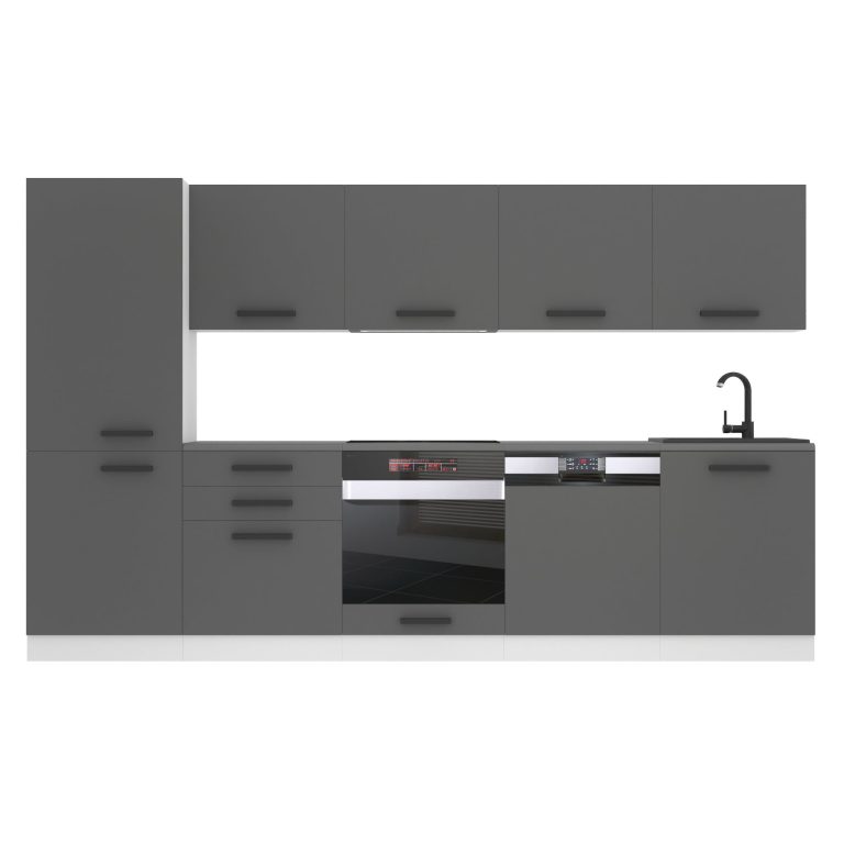 Belini Cucina Premium 300 cm grigio opaco senza piano di lavoro ROSE Produttore TOR ROSE/0/WT/SR/0/B1