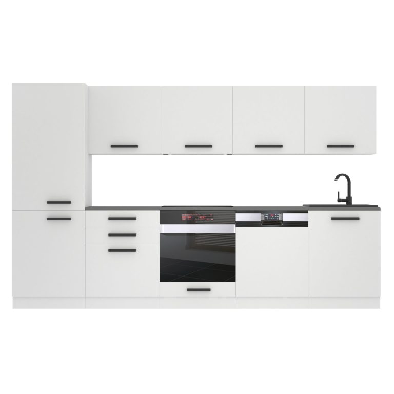 Belini Cucina Premium 300 cm bianco opaco con piano di lavoro ROSE Produttore TOR ROSE/0/WT/WT/B/B1
