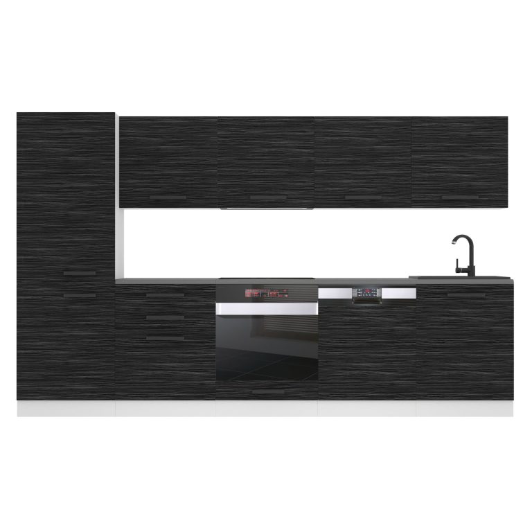 Belini Cucina Premium 300 cm royal ebony con piano di lavoro ROSE Produttore TOR ROSE/0/WT/HK/B/B1
