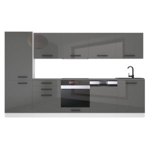 Belini Cucina Premium 300 cm grigio lucido con piano di lavoro ROSE Produttore