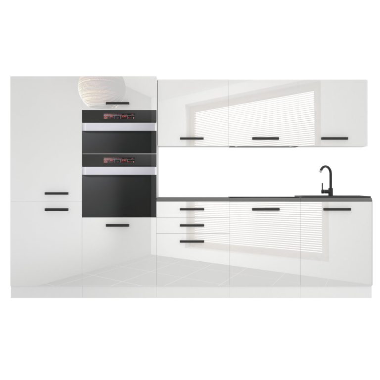 Belini Cucina Premium 300 cm bianco lucido senza piano di lavoro GRACE Produttore INF GRACE/0/WT/W/0/B1