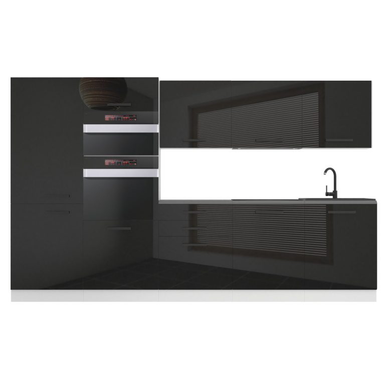 Belini Cucina Premium 300 cm nero lucido con piano di lavoro GRACE Produttore INF GRACE/0/WT/B/B/B1