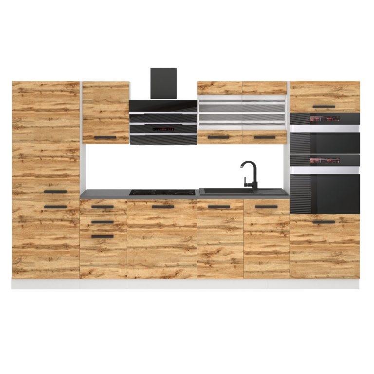 Belini Cucina Premium 300 cm rovere Wotan senza piano di lavoro MILA Produttore TOR MILA/0/WT/DW/0/B1
