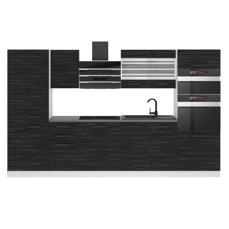 Belini Cucina Premium 300 cm royal ebony senza piano di lavoro MILA Produttore TOR MILA/0/WT/HK/0/B1