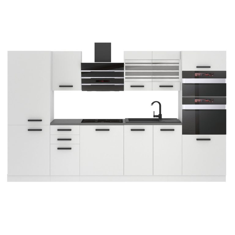 Belini Cucina Premium 300 cm bianco opaco con piano di lavoro MILA Produttore TOR MILA/0/WT/WT/B/B1