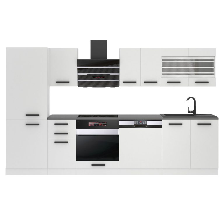 Belini Cucina Premium 300 cm bianco opaco senza piano di lavoro CINDY Produttore TOR CINDY/0/WT/WT/0/B1