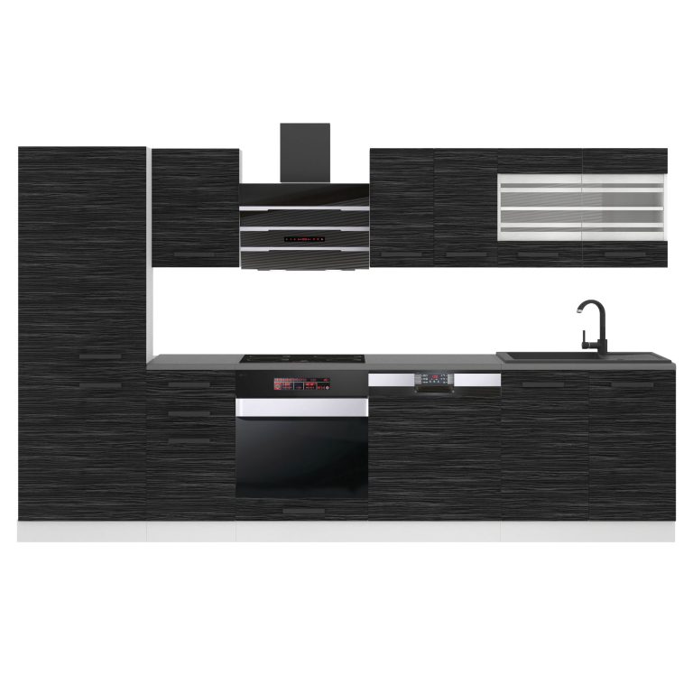 Belini Cucina Premium 300 cm royal ebony senza piano di lavoro CINDY Produttore TOR CINDY/0/WT/HK/0/B1