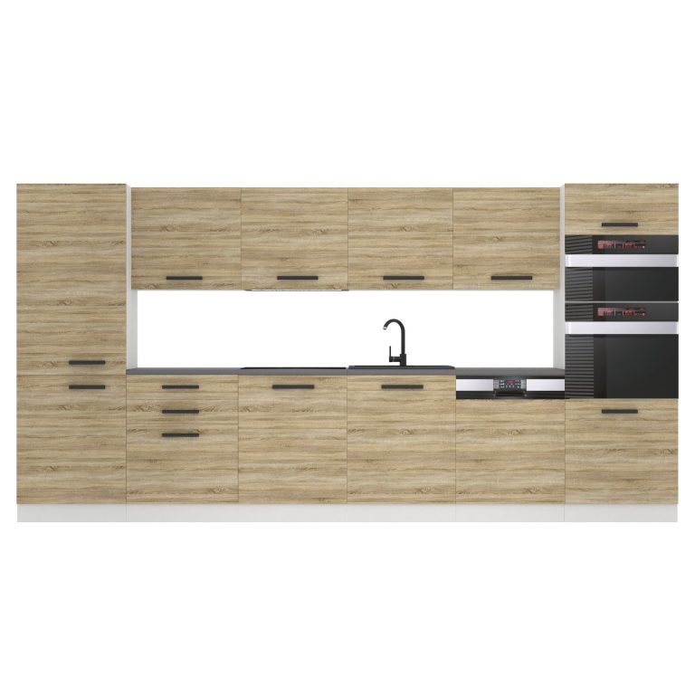 Belini Cucina Premium 360 cm rovere Sonoma senza piano di lavoro NAOMI Produttore TOR NAOMI/0/WT/DS/0/B1