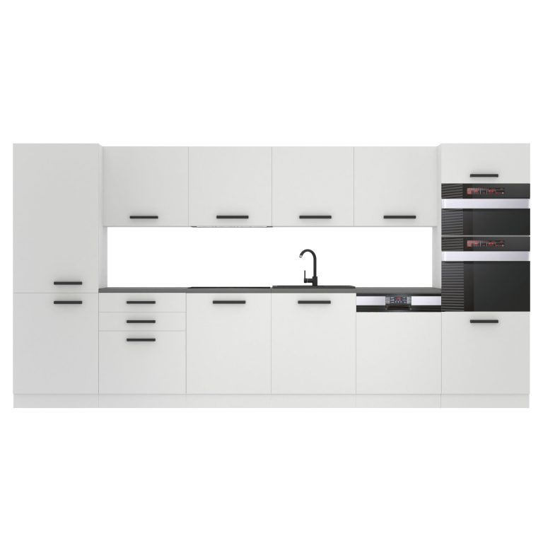 Belini Cucina Premium 360 cm bianco opaco con piano di lavoro NAOMI Produttore TOR NAOMI/0/WT/WT/B/B1