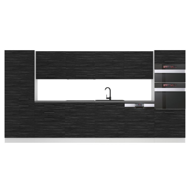Belini Cucina Premium 360 cm royal ebony con piano di lavoro NAOMI Produttore TOR NAOMI/0/WT/HK/B/B1