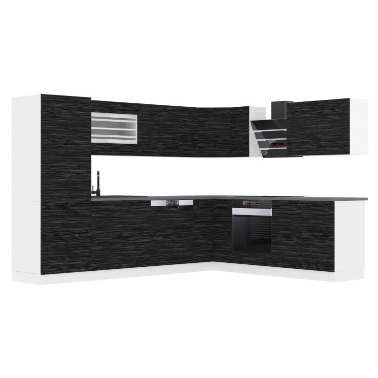 Belini Premium cucina ad angolo 520 cm royal ebony senza piano di lavoro JULIE Produttore TOR JULIE/0/WT/HK/0/B1