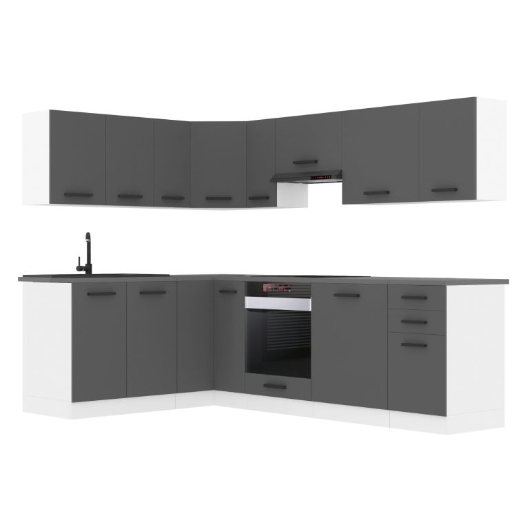 Belini Cucina Premium 420 cm grigio opaco antracite con piano di lavoro Produttore TOR JANET/0/WT/SR/B/B1