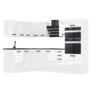 Belini Cucina ad angolo Premium 420 cm bianco lucido senza piano di lavoro MELANIE Produttore