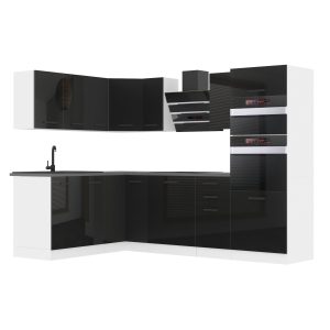 Belini Cucina angolare Premium 420 cm nero lucido senza piano di lavoro MELANIE Produttore