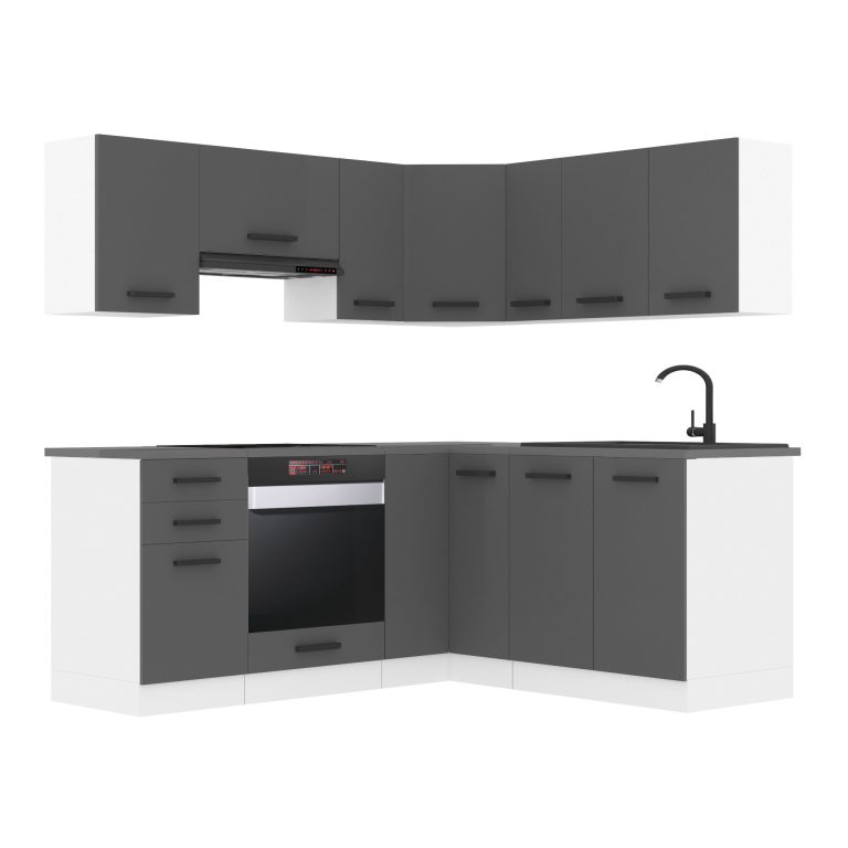 Belini Cucina angolare Premium 360 cm grigio opaco senza piano di lavoro SARAH Produttore TOR SARAH/1/WT/SR/0/B1