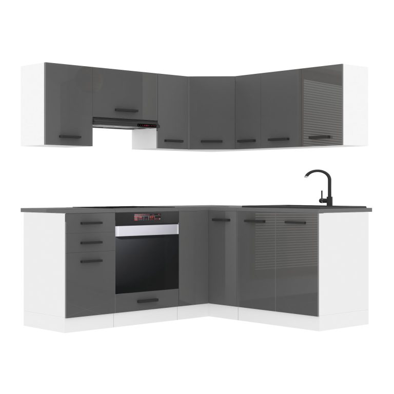 Belini Cucina angolare Premium 360 cm grigio opaco senza piano di lavoro SARAH Produttore INF SARAH/1/WT/S/0/B1