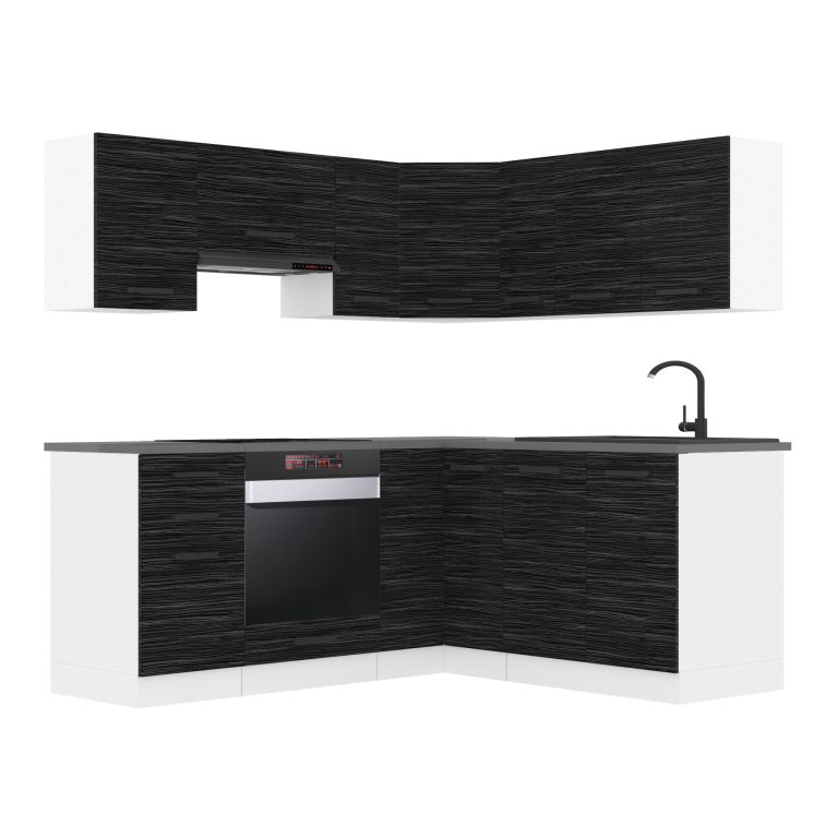 Belini Cucina angolare Premium 360 cm royal ebano con piano di lavoro SARAH Produttore TOR SARAH/1/WT/HK/B/B1