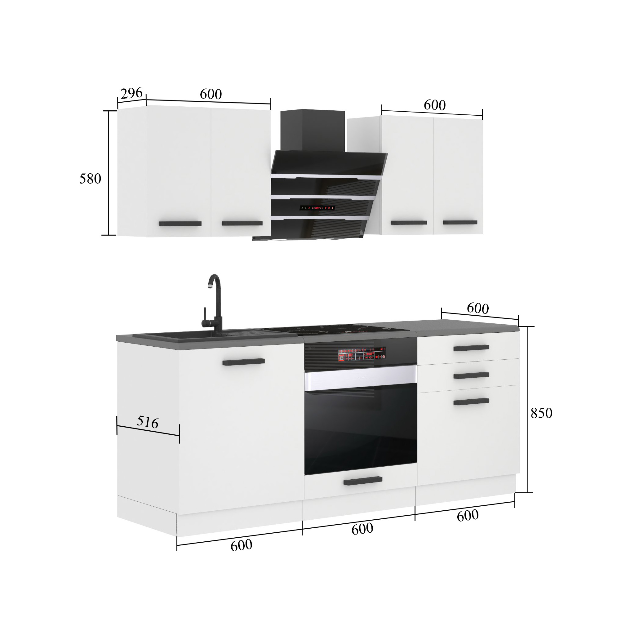 Belini Cucina Premium 180 cm grigio lucido senza piano di lavoro MARY Produttore INF MARY/0/WT/S/0/B1
